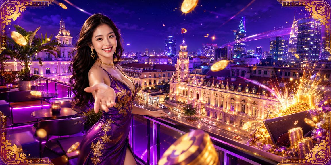 Người dùng tại TP.HCM kiểm tra giao dịch nạp tiền trực tuyến trong không gian neon sôi động