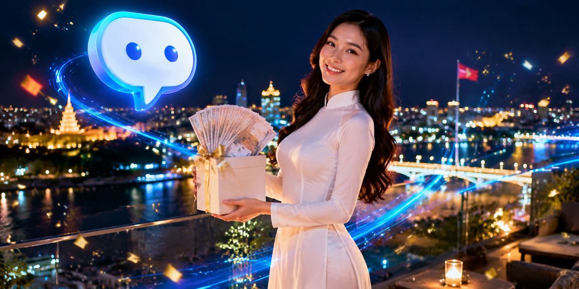 Người phụ nữ mặc áo dài tại Huế trải nghiệm casino trực tuyến và kiểm tra ưu đãi voucher